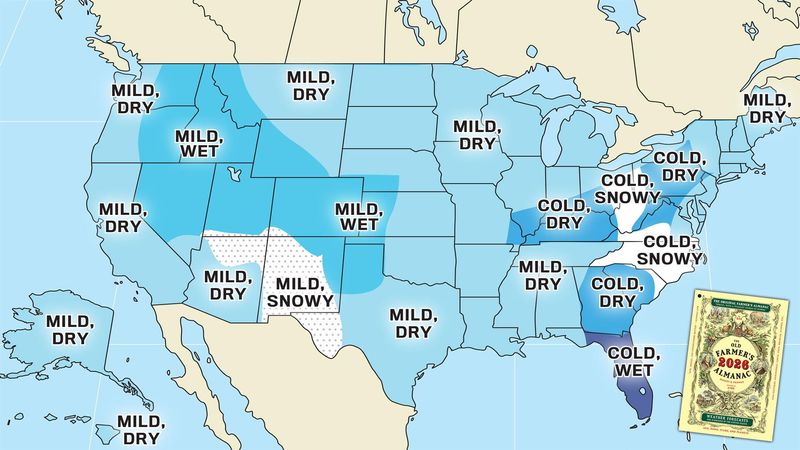 The Old Farmer's Almanac released it 2025-26 winter weather forecast.