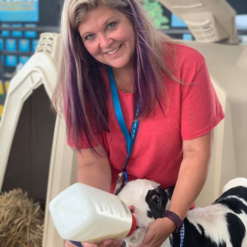 Terri DiNitto, of DiNitto Farms in Marcy, feeds a calf. DiNitto was recently honored with the Industry Legend Award in the Women in Agriculture Awards handed out during the annual Woman's Day breakfast at the New York State Fair in Syracuse on Aug. 27, 2025.