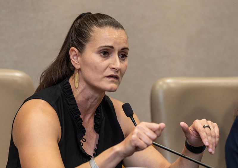 Cait Conley was among the Democratic candidates competing to take on Mike Lawler for the 17th Congressional District seat during a candidates forum at New Castle Town Hall in Chappaqua Sept. 10, 2025.