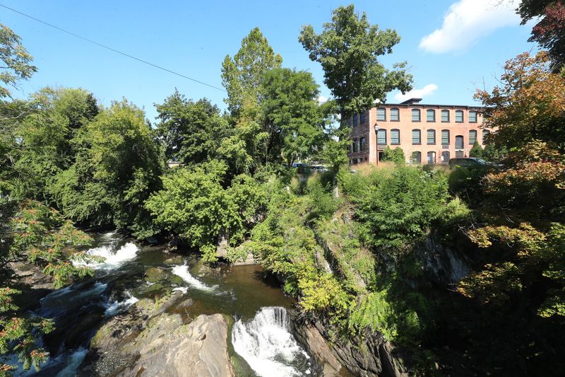 The Fishkill Creek as it flows beside the Roundhouse in Beacon on September 12, 2025.