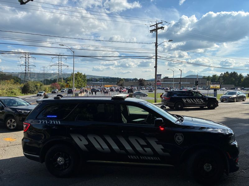 Police were on site at John Jay High School during a lockout Sept. 15, 2025.