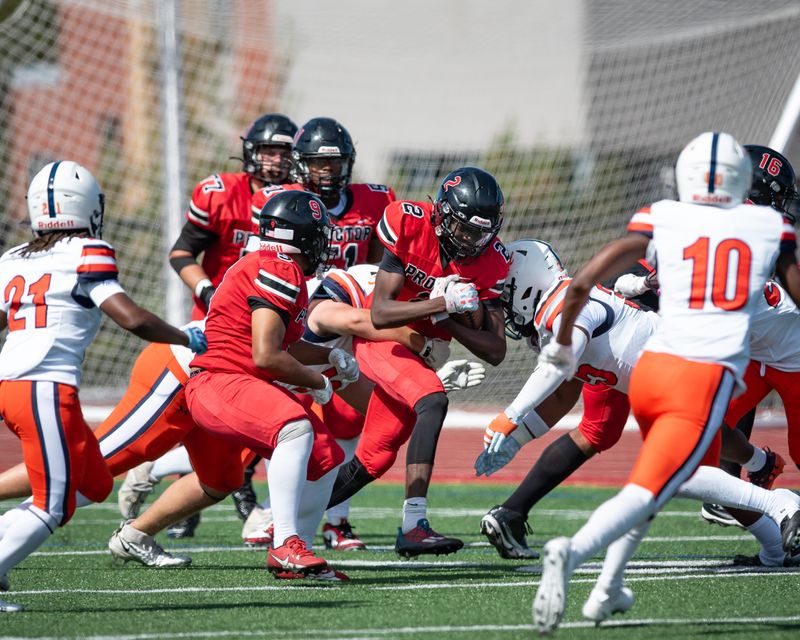 Proctor’s Jai Phillips shows his strength on a run against Liverpool at D’Alessandro Stadium Saturday.