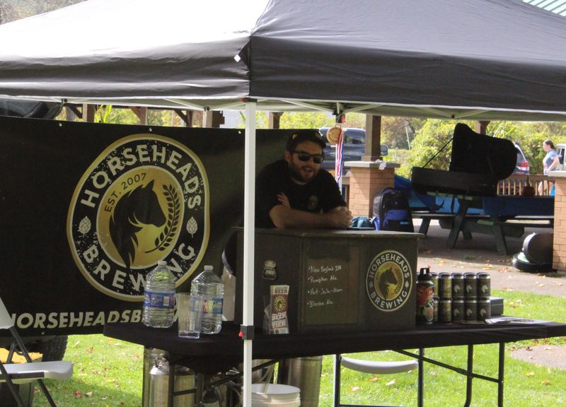Horseheads Brewing greets visitors at Wellsville Brewfest Saturday, Sept. 27, 2025.