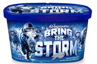 The Buffalo Bills and Wegmans have teamed up ahead of the Oct. 5 Rivalries game vs. the New England Patriots by offering a limited-edition "Bring the Storm" ice cream in select stores.