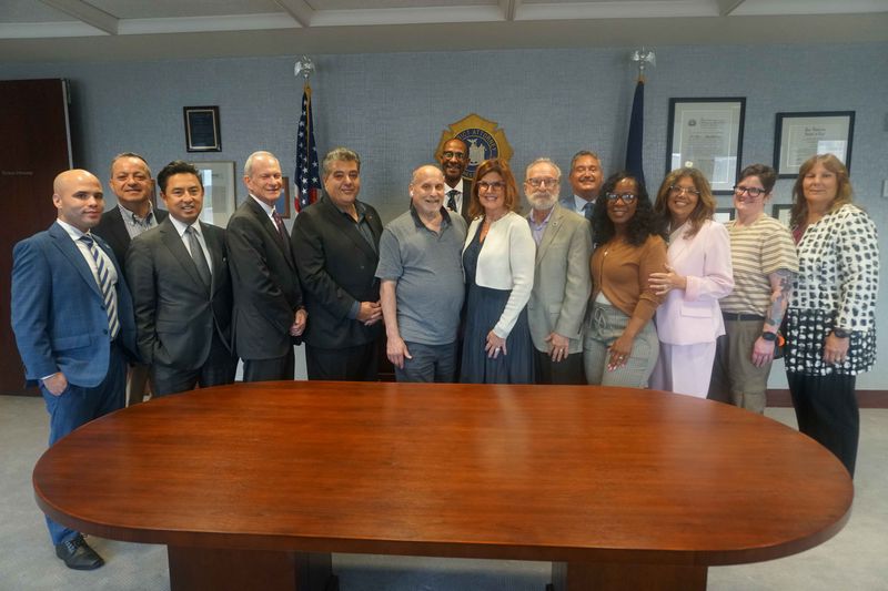 Westchester District Attorney Susan Cacace and staff members pose with her office's Hate Crime Advisory Board at its inaugural meeting Sept. 29, 2025. From left: Assistant District Attorney Luis Felix, Zead Ramadan, Manuel Mercader, Justin Brasch, John Khader, Mitchell Tarnopal, Mayo Bartlett, Cacace, Michael Sabatino, Luis Muniz, Joanne Dunne, Awilda Alvarado, Maureen Blackmore, First Deputy District Attorney Nancy Blair. Not pictured: Talia Pierson, Harry Singh, Assistant District Attorney Brittany Burk and DA crime analyst Cristina Alston.