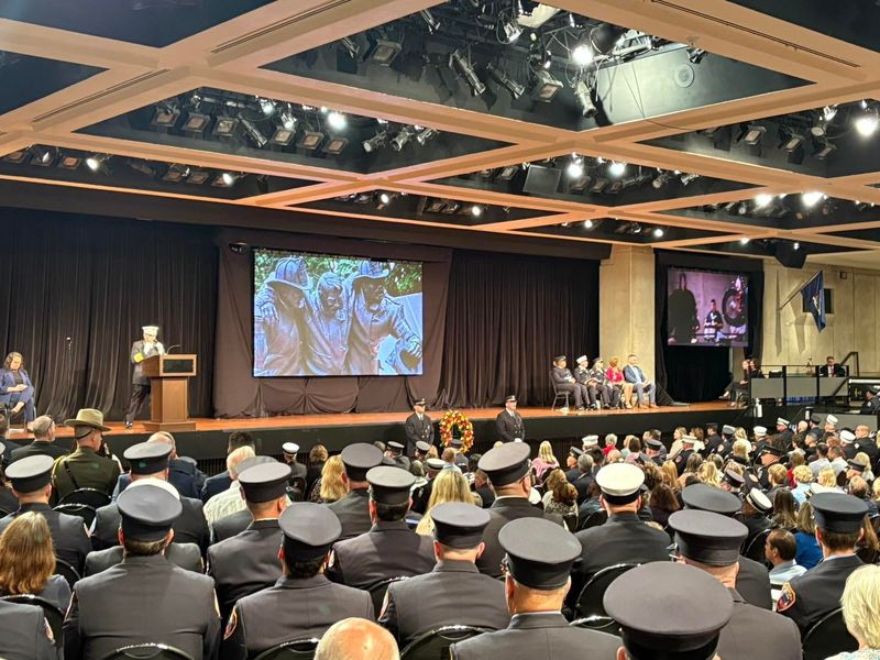 Binghamton firefighter John R. Gaudet's name was added to the New York State Fallen Firefighters Memorial on Oct. 7.