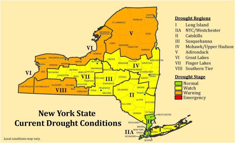 New York State drought conditions as of Oct. 8, 2025