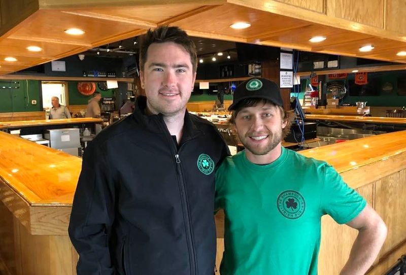 From left, Michael Collins and Landon Brice, owners of the new Shamrock Inn in Henrietta.
