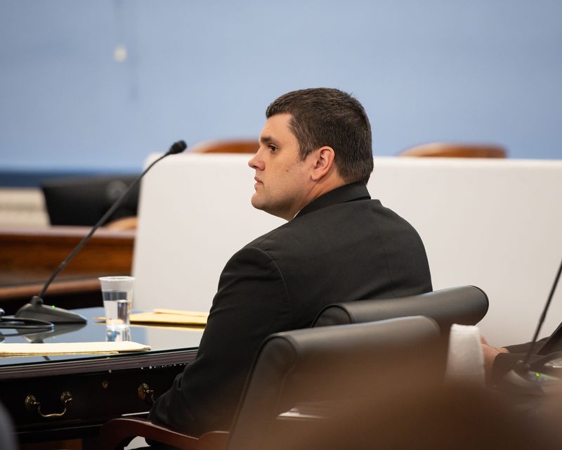 Nicholas Kieffer watches on during closing statements inside the Oneida County Courthouse in Utica, NY on Wednesday, October 15, 2025.