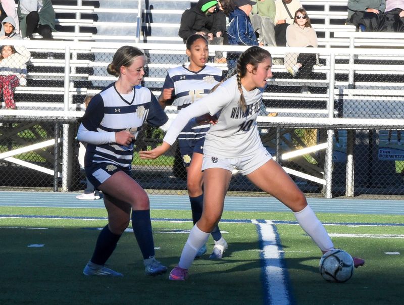 Watkins Glen defeated Elmira Notre Dame, 2-1, in a tiebreaker to decide the Interscholastic Athletic Conference South Large School girls soccer title Oct. 16, 2025 at Notre Dame's Brewer Memorial Stadium.