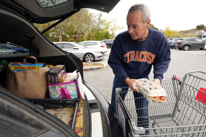 Rob Baddeley, 60, of Yorktown Heights said his family of four spends about $400 weekly on groceries, after shopping at ACME in Yorktown Heights Oct. 14, 2025.