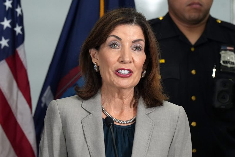 Gov. Kathy Hochul announces an $11.5 million investment in new law enforcement technology for police agencies across Westchester County Oct. 23, 2025 at Department of Emergency Services in Valhalla.