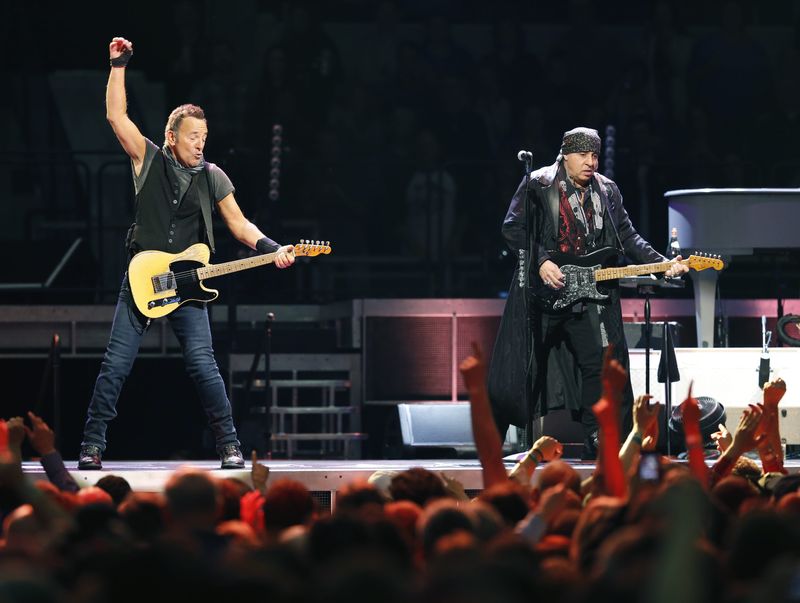 Bruce Springsteen and the E Street Band perform at the Blue Cross Arena at the War Memorial in 2016.