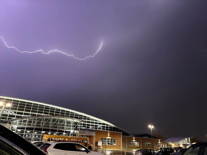 The last quarter of the Pittsford Mendon, Webster Thomas field hockey match was stopped before the last quarter and postponed due to lightening and a thunderstorm that came through the area during the Section V Class B/C semifinal championship game at Gates-Chili High School in Gates on Nov. 3, 2025.