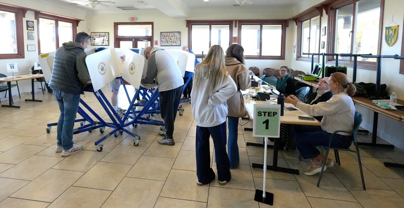 Voters cast their ballots at the Orangetown Soccer Complex in Orangeburg Nov. 4, 2025.