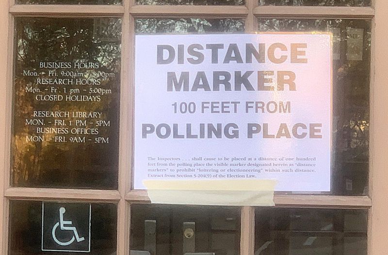 A sign marks a polling location at the Chemung County Historical Society Museum a 415 E. Water St. in Elmira for the Tuesday, Nov. 4 election.