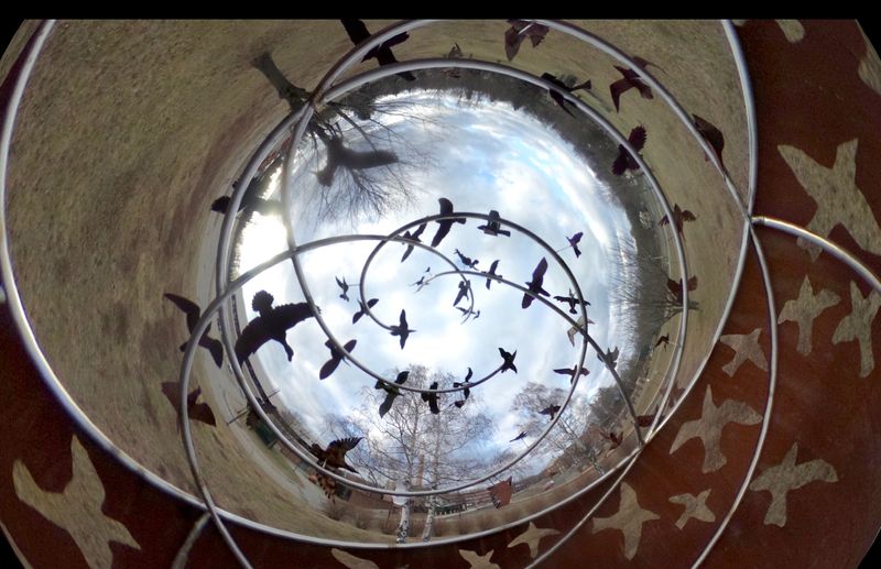 "Birds in Flight” one of many pieces displayed on the grounds of Rockland Community College in Suffern Jan. 2, 2025.