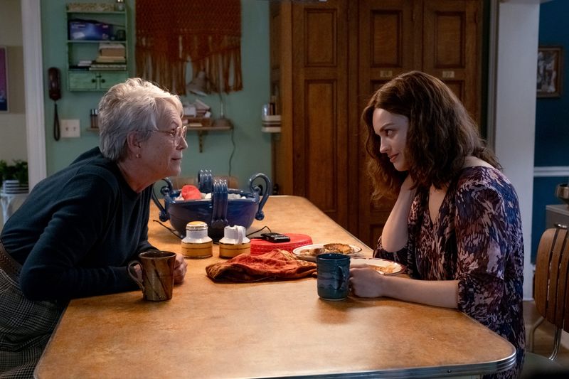 From left, Jamie Lee Curtis as Helen and Emma Mackey as Ella McCay in 20th Century Studios' "Ella McCay."