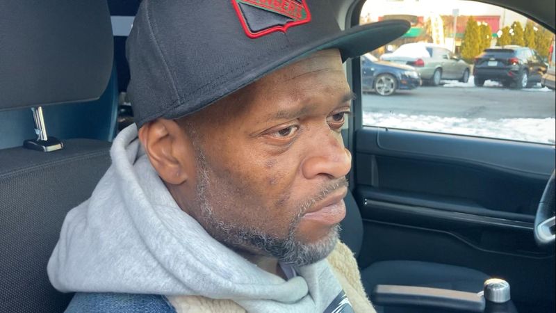 Mount Vernon police Officer Derek Williams on Dec. 16, 2025. He has been out of work battling kidney disease since 2023 and the city has announced that the plan to fire him as of Dec. 31, 2025, has been extended until the end of June 2026.