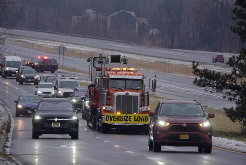 An early morning vehicle accident on Route 104 in Webster closed a portion of the west bound lanes on Route 104 between Hard and Five-Mile Line Roads on Jan. 7, 2026. Vehicles exit at Hard Road to bypass the accident.