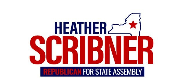 This campaign logotype headed the statement formally announcing Fulton County Treasurer Heather Scribner's candidacy to represent the New York State Assembly's 118th District on Jan. 8, 2026.