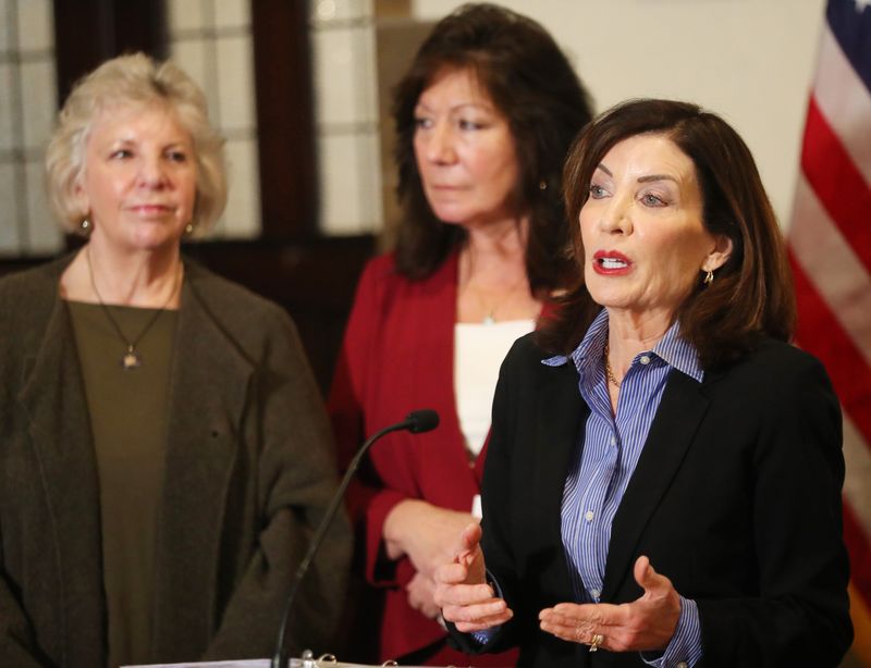 New York Governor Kathy Hochul announces a pilot program for day care at Day One Early Learning Community in the City of Poughkeepsie on January 14, 2026. The pilot program plans to expand day care for children under the age of 5 in Broome, Dutchess and Monroe Counties.