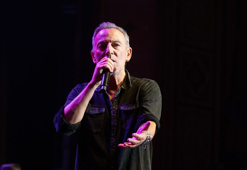 Bruce Springsteen speaks to the audience during the Light of Day Winterfest 2026 main event, “Bob’s Birthday Bash,” at Count Basie Center’s Hackensack Meridian Health Theatre in Red Bank, New Jersey, on Saturday, January 17, 2026.