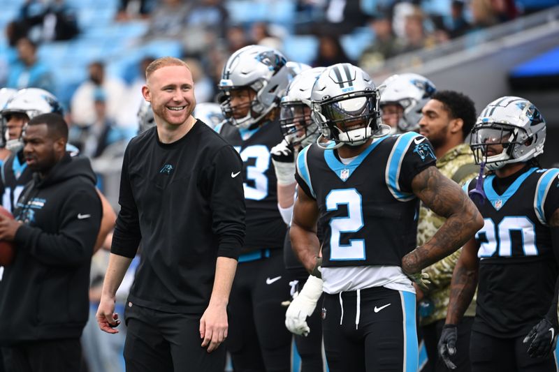 Wide receiver DJ Moore and new Bills head coach Joe Brady were together for two seasons in Carolina, and have now reunited in Buffalo.