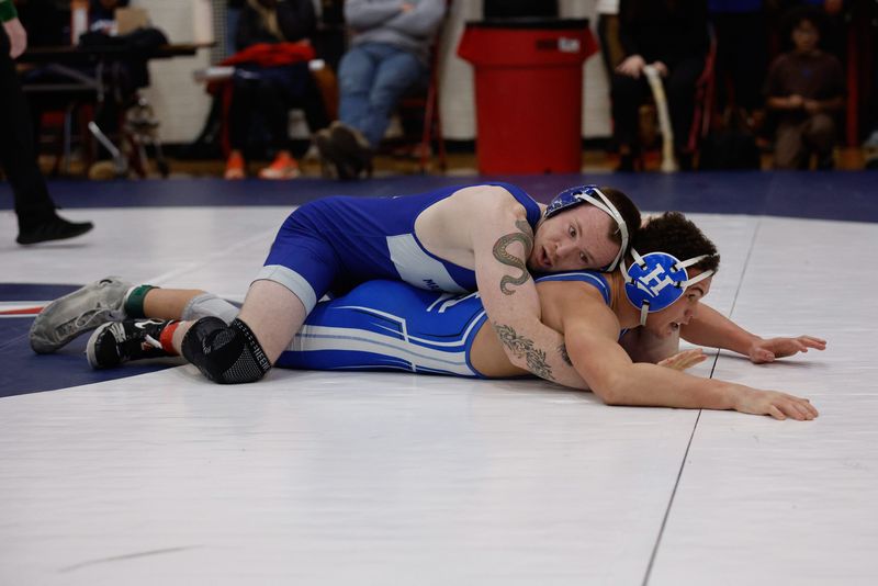 Griffin McQuade from Maine-Endwell defeated Jaxson Burchard from Horseheads in the 190-pound championship match at the Southern Tier Athletic Conference Boys Wrestling Championships on Jan. 24, 2026 at Binghamton High School.