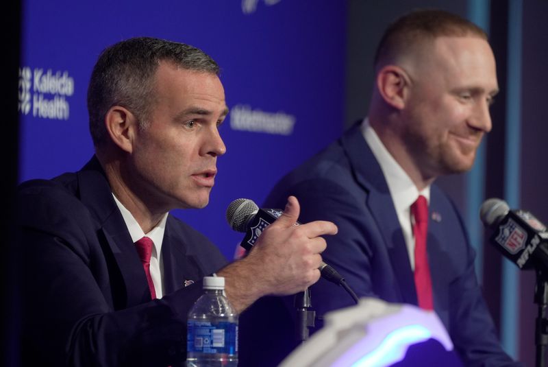 Brandon Beane and Joe Brady went through their first NFL Draft together and made seven trades while picking 10 players.