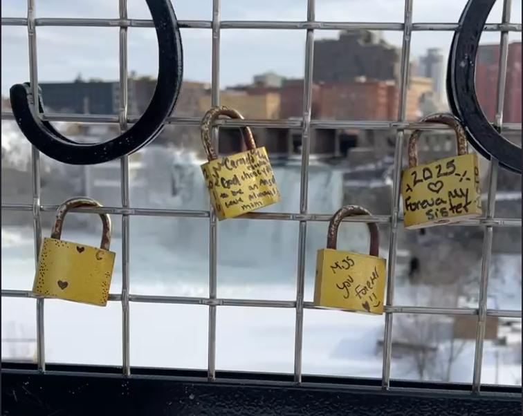 Love is in the air this February as local couples and friends “lock in” their relationships at the Pont de Rennes Bridge.Although the locks in Paris were removed due to their weight, the tradition has made its way to Rochester with over 15 locks appearing on it.