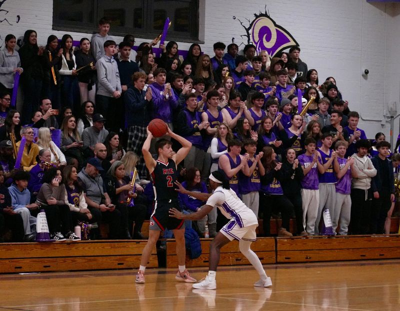 Rye guard Carson Miller scored 26 points and played the role of spoiler during a 69-48 victory on Senior Night at Clarkstown North, Feb. 11, 2026.