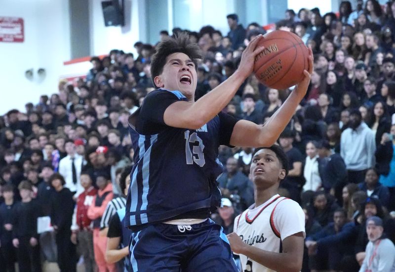 Suffern's Jake Pampolina during a game at North Rockland Feb. 12, 2026. Suffern won 72-70 in triple overtime.