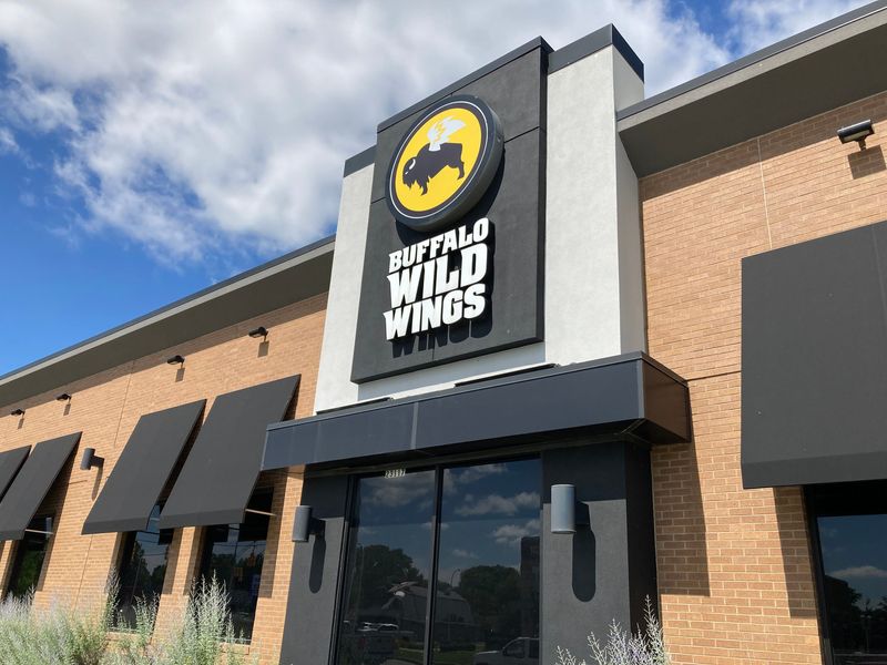 The outside of a Buffalo Wild Wings restaurant on Harper Avenue in St. Clair Shores on Saturday June 28, 2025.
