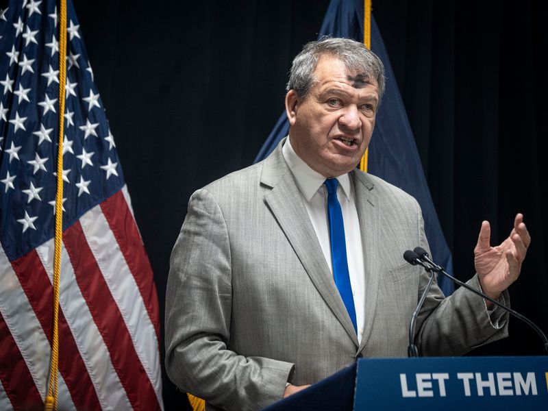 U.S. Rep. George Latimer speaks at the Remington Boys and Girls Club of New Rochelle Feb. 18, 2026 after Gov. Kathy Hochul announced that the state would contribute $16 million to the LINC, New Rochelle's project to transform Memorial Highway from a six-lane thoroughfare into a local street and linear park. The LINC will reconnect the historically Black Lincoln Park neighborhood that was split apart due to the construction of Memorial Highway.
