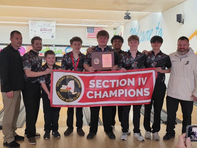 The Elmira High boys bowling team repeated as Section 4 Class A champion Feb. 21, 2026 at Midway Lanes in Vestal.
