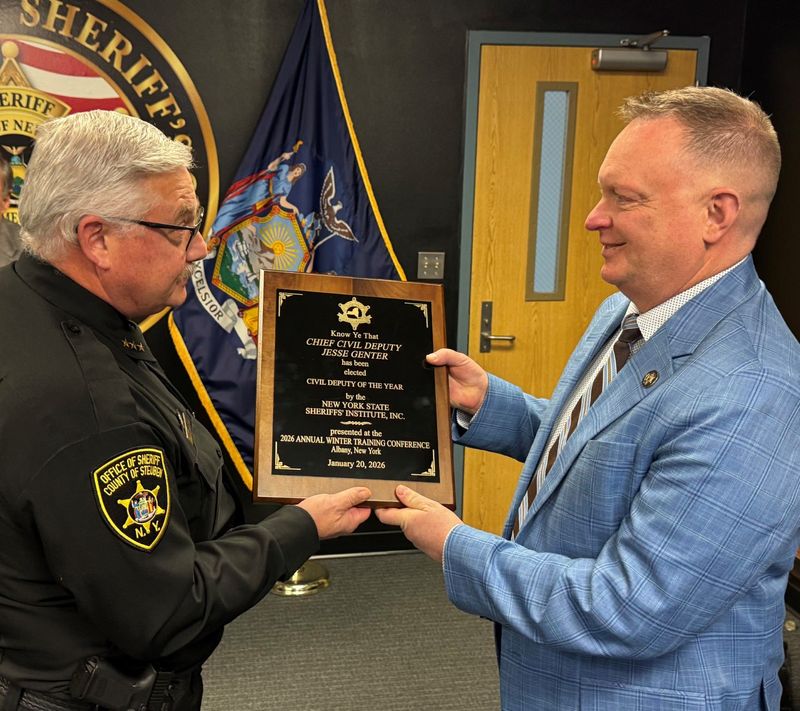 Broome County Sheriff's Office Civil Deputy Jesse Genter has been named the 2026 civil deputy of the year.