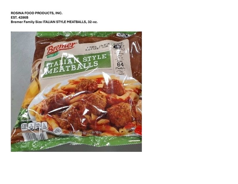 Bremer Italian Style Meatballs sold at Aldi stores in New York are being recalled for possible metal contamination.