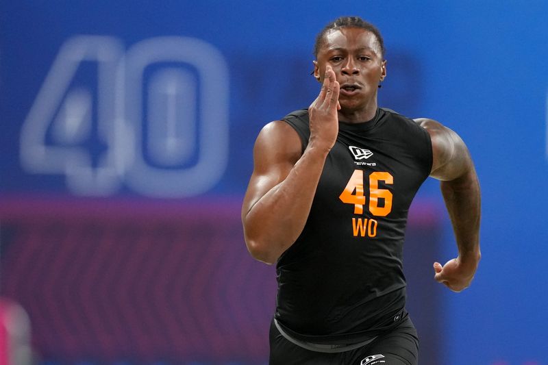 Georgia wideout Colbie Young (WO46) during the NFL Scouting Combine at Lucas Oil Stadium.