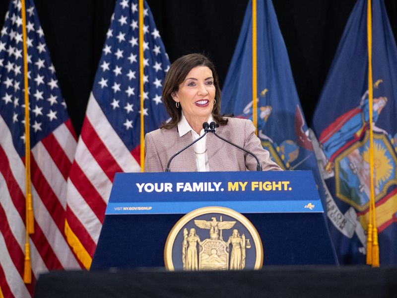 Gov. Kathy Hochul, as seen in this O-D file photo from an appearance at the former Cazenovia College on March 6, 2026, announced n March 12, 2026 that the Village of Boonville will receive a $7 million grant toward improvements to its wastewater treatment system.