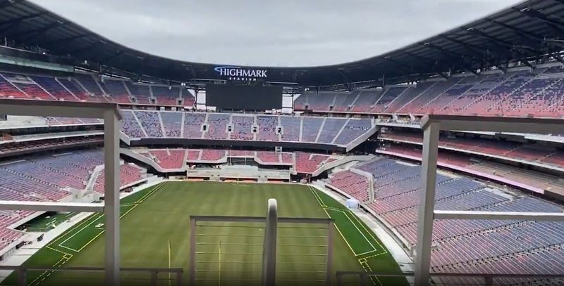 A new video is offering an early peek inside the $2.1 billion new Buffalo Bills stadium in Orchard Park, NY.