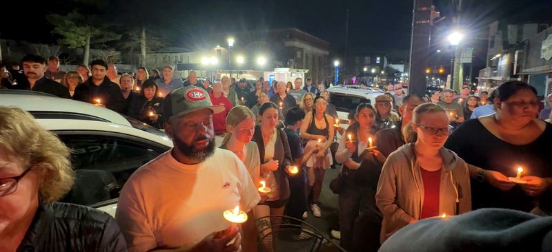 A crowd gathers for a vigil in honor of Anne Tso, 27, at Ichiban restaurant in Pearl River March 10, 2026. Tso was murdered Feb. 27 in a Philadelphia apartment. She was the daughter of Ichiban owners Andy and Sandy Tso.