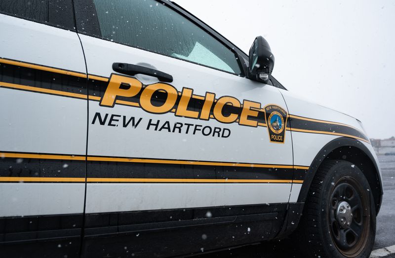 A view of a New Hartford Police Department vehicle.