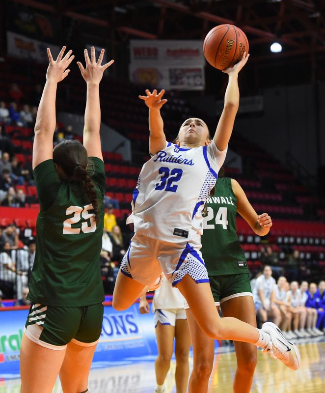 Horseheads' Samantha Bonnell goes up for a shot during a 57-30 win over Cornwall in a NYSPHSAA Class AA girls basketball regional final March 15, 2026 at Visions Veterans Memorial Arena in Binghamton.