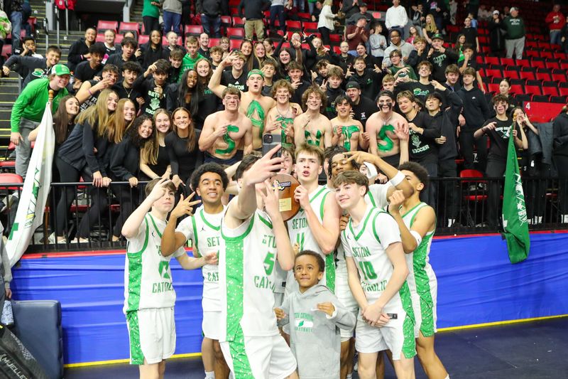 Binghamton Seton Catholic Central defeated East Syracuse Minoa, 65-60, in a NYSPHSAA Class AA boys basketball regional final March 15, 2026 at Visions Veterans Memorial Arena.