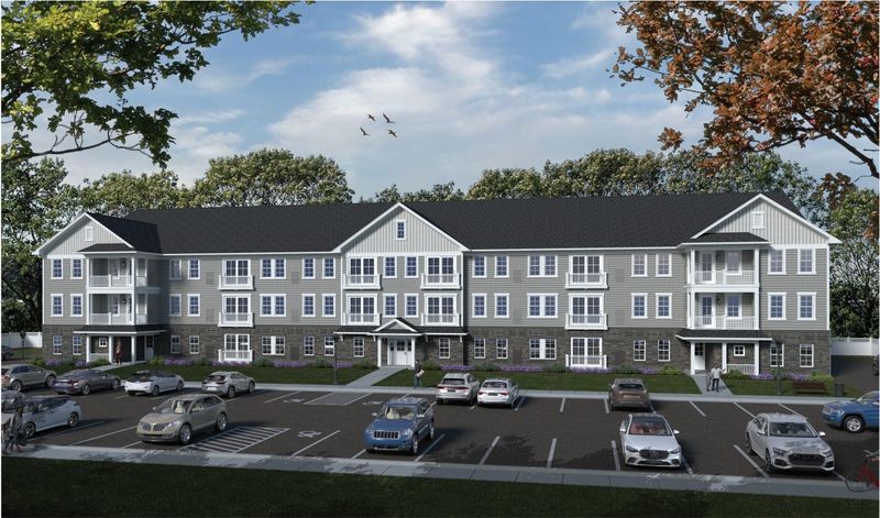 A conceptual image of what the 40-unit apartment buildings will look like at the Delphi housing development in West Henrietta.