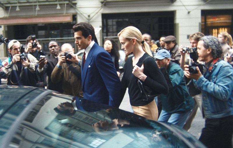 Paul Anthony Kelly as JFK Jr. and Sarah Pidgeon as Carolyn in FX's "Love Story: John F. Kennedy Jr. & Carolyn Bessette." The final episode airs on Thursday, March 26.