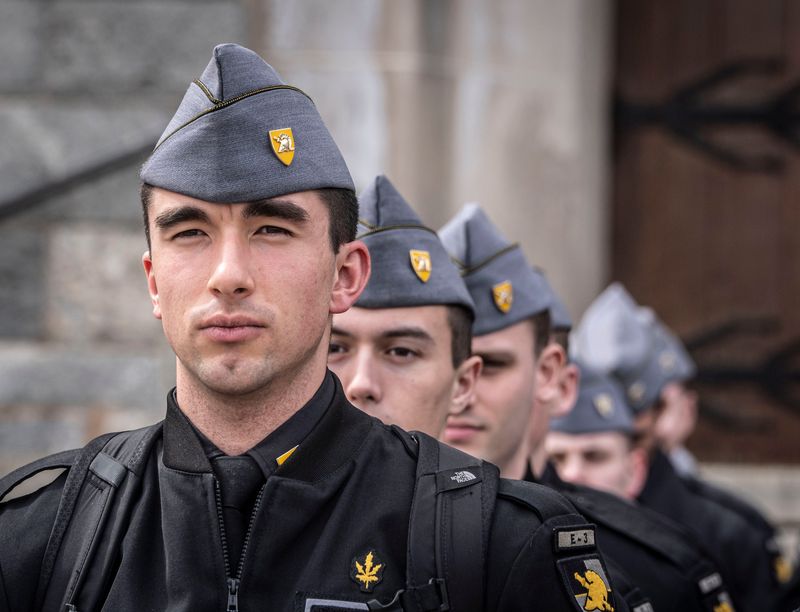Cadets at the United States Military Academy at West Point stand in formation March 18, 2026. The United States Army has had a presence at West Point since 1780, when Gen. George Washington established fortifications on the Hudson River at West Point to prevent the British from using the river to move it's army along the river and from splitting the New England colonies from rest of the colonies. In 1802, President Thomas Jefferson established the United States Military Academy at West Point.
