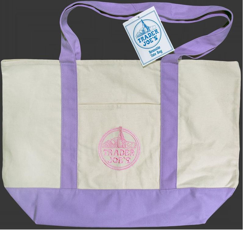 Trader Joe's Lavender Canvas Tote Bag