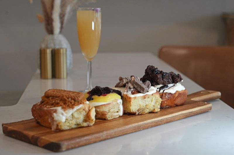 Cinnamon bun flight at The Tasty Table in Ossining March 19, 2026. The restaurant serves brunch Wednesday to Sunday.